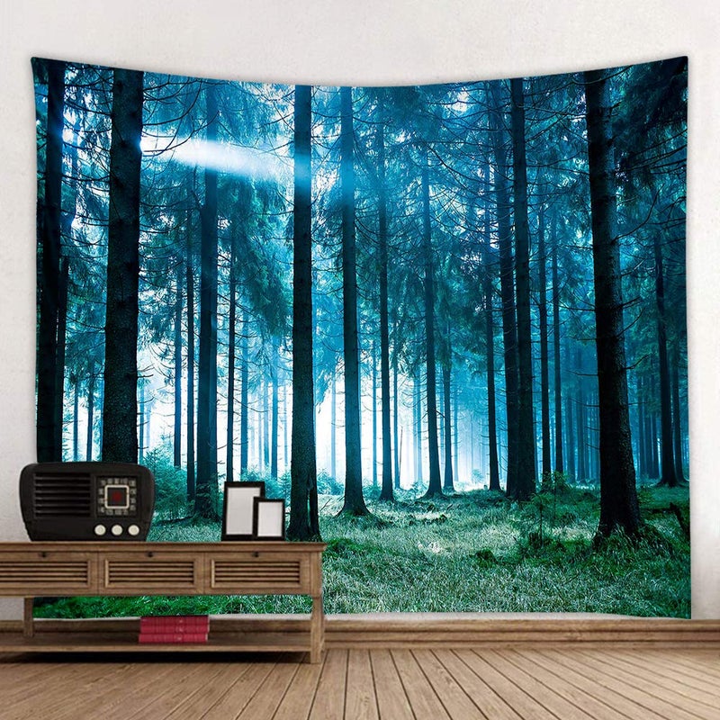 Llamazing Forest Tapestry - Home Decor Landscape for Living Room & Bedroom (Forest White Light, 78''L60''W) - Image 1